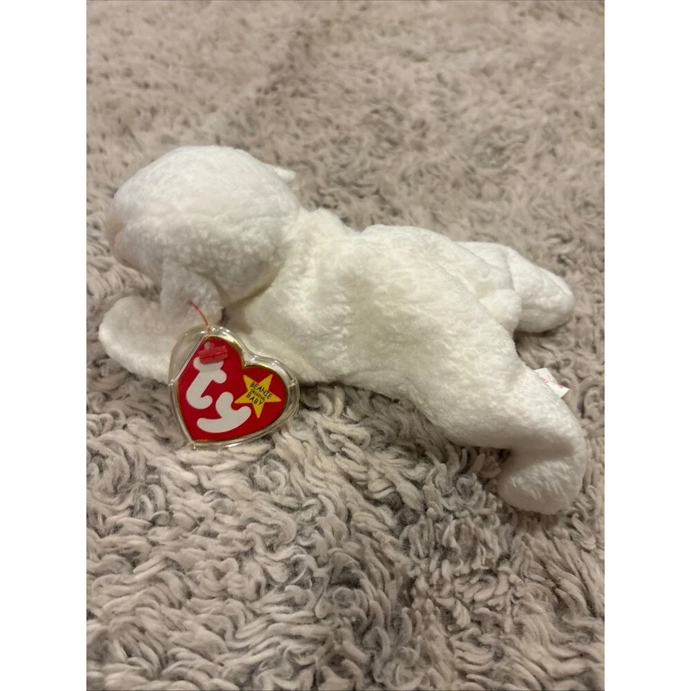 Ty Beanie Baby Fleece Lamb Beanbag Plush Original Tag 1996‎ PE 4th Gen - 4125